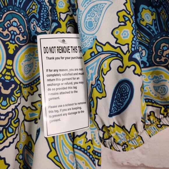 June & Vie Kaftan Caftan Maxi Dress PLUS 18/20 Floral Paisley Retro Mrs. Roper - Picture 8 of 11